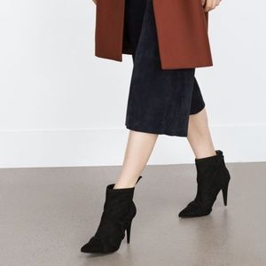 ZARA Rocker Ankle Boots:Black , US 8/EUR 39